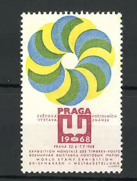 Reklamemarke Prag, Briefmarken-Weltausstellung 1968, Messelogo
