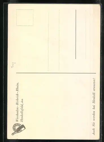 AK Wiesbaden-Biebrich, Sektkellerei Henkell & Co., Säulengang in der Empfangshalle