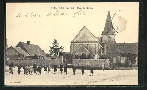 AK Theuville, Place de l'Eglise