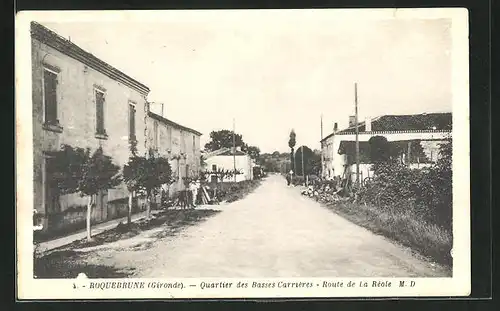 AK Roquebrune, Quartier des Basses Carrieres , Route de la Récole