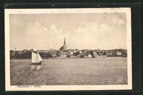 AK Neustadt / Holstein, Blick zum Ort