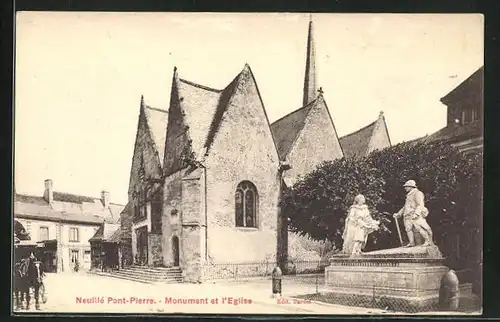 AK Neuillé-Pont-Pierre, Monument et l'Eglise