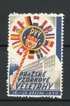 Reklamemarke Prag, Vzorkove Veletrhy 1930, Messelogo