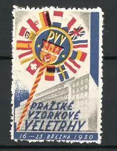 Reklamemarke Prag, Vzorkove Veletrhy 1930, Messelogo