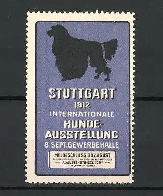 Reklamemarke Stuttgart, Internationale Hundeausstellung 1912, Hund