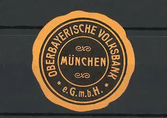 Präge-Reklamemarke Oberbayerische Volksbank München