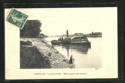 AK Verdelais, la Garonnelle, Debarcadere des bateaux