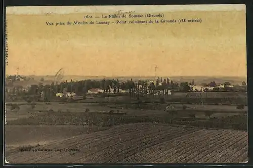 AK Soussac, Vue prise du Moulin de Launay, Point culminant de la Gironde