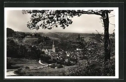 AK Kappelrodeck / Schwarzwald, Panoramablick auf den Ort