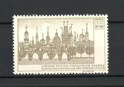 Reklamemarke Praga, Exposition Mondiale des Timbres-Poste 1968, Ortsansicht