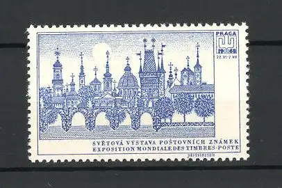 Reklamemarke Praga, Exposition Mondiale des Timbres-Poste 1968, Ortsansicht