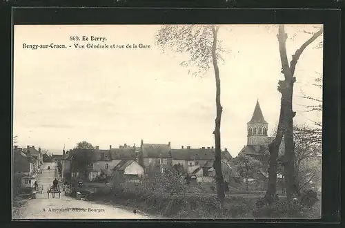 AK Bengy-sur-Craon, Vue Generale et rue de la Gare