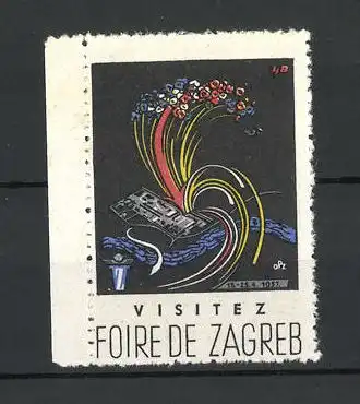 Künstler-Reklamemarke Zagreb, Foire 1957. Messelogo