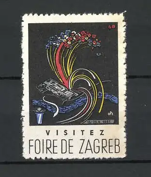 Künstler-Reklamemarke Zagreb, Foire 1957, Messelogo