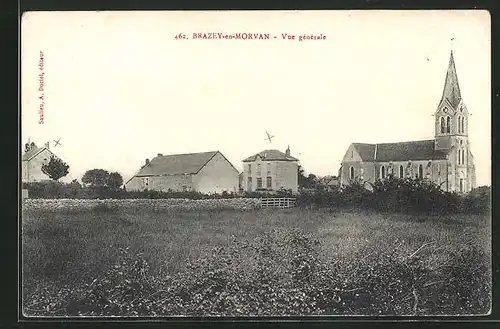 AK Brazey-en-Morvan, Vue generale, Blick auf die Kirche
