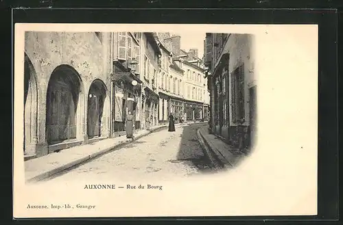 AK Auxonne, Rue du Bourg, Strassenpartie im Ort