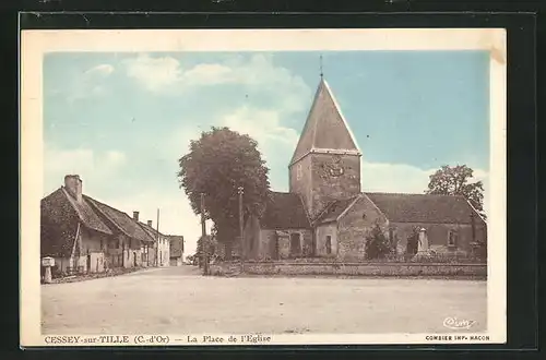 AK Cessey-sur-Tille, la Place de l'Eglise