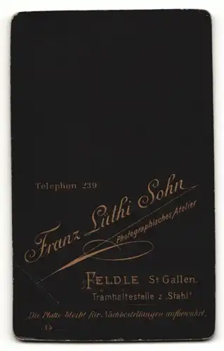 Fotografie F. Lüthi Sohn, Feldle, Portrait Dame mit schwarzem Rüschenkragen