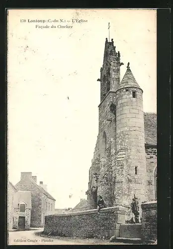 AK Lanloup, l'Eglise, Facade du Clocher