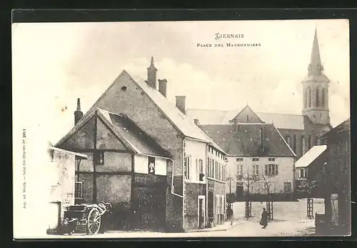 AK Liernais, Place des Marronniers, Blick in den Ort