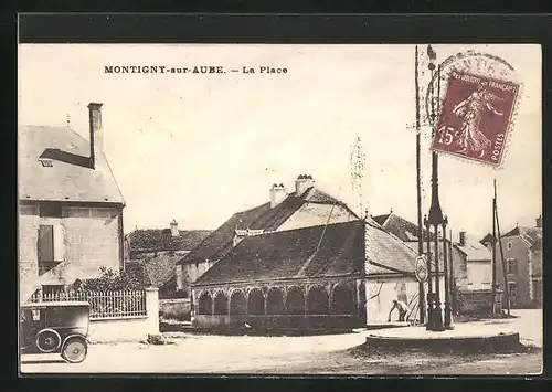 AK Montigny-sur-Aube, La Place