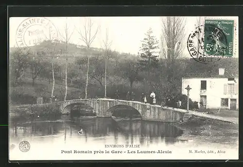 AK Les Laumes-Alesia, Pont Romain près la Gare