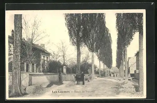 AK Les Laumes, Route de Venarey, Strassenpartie