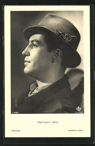 AK Schauspieler Hermann Brix mit Hut