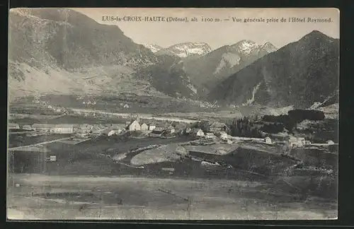 AK Lus-la-Croix-Haute, Vue générale prise de l`Hôtel Reymond