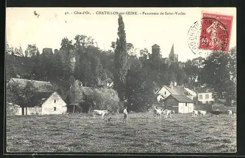 AK Chatillon-sur-Seine, Panorama de Saint-Vorles