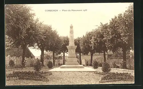 AK Corberon, Place du Monument 1933