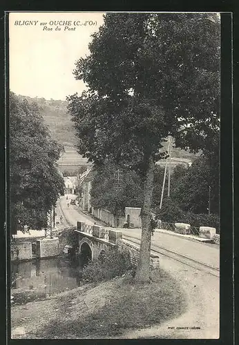 AK Bligny-sur-Ouche, Rue du Pont, Strassenpartie