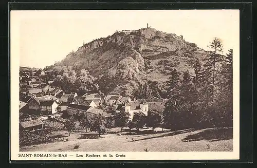 AK Saint-Romain-le-Bas, Les Rochers et la Croix