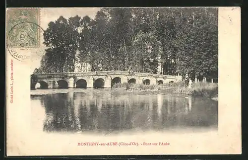 AK Montigny-sur-Aube, Pont sur l'Aube