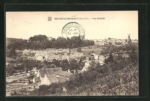 AK Grancey-le-Chateau, Vue Generale, Windmühle