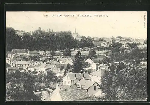 AK Grancey-le-Chateau, Vue Generale, Kathedrale