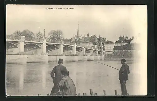 AK Auxonne, Pont sur la Saône