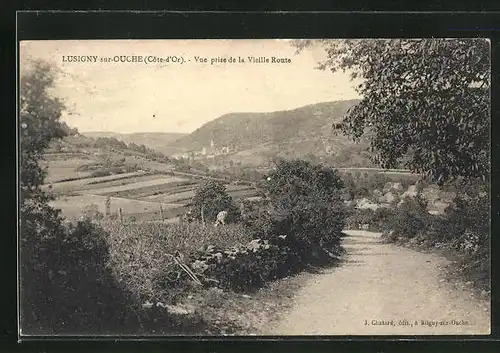 AK Lusigny-sur-Ouche, Vue prise de la Vieille Route