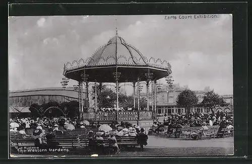 AK London, Earls Court Exhibition, The Western Gardens