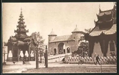 AK London, British Empire Exhibiton 1925, Old London Bridge