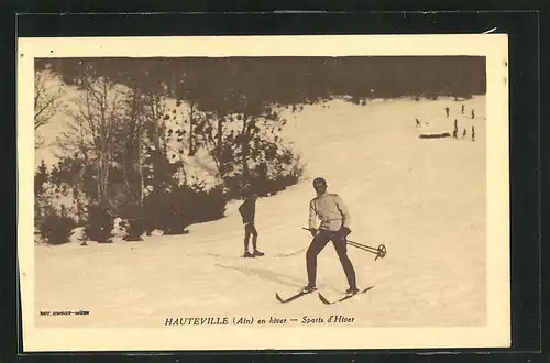 AK Hauteville, Skifahrer bei der Abfahrt
