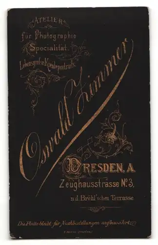 Fotografie Oswald Zimmer, Dresden-A., stattlicher Herr mit Zwicker und Schnurrbart