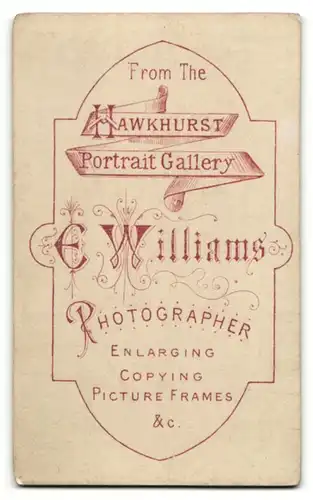 Fotografie E. Williams, Hawkhurst, Portrait bürgerlicher Herr im Anzug mit Krawatte