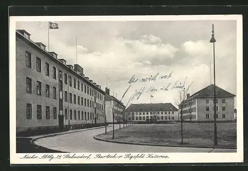 AK Stahnsdorf, Bartsch v. Sigsfeld Kaserne mit , Nachrichten Abteilung 39