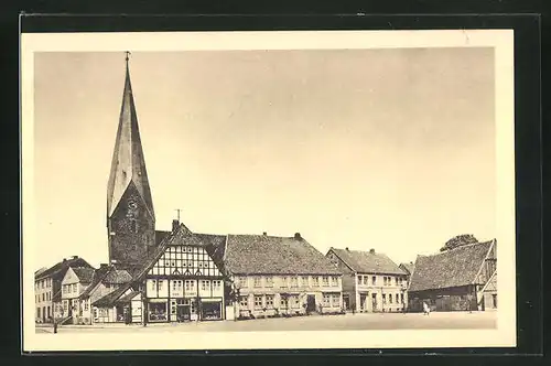 AK Eutin, Markt mit Gasthof Stadt Kiel und Kirche