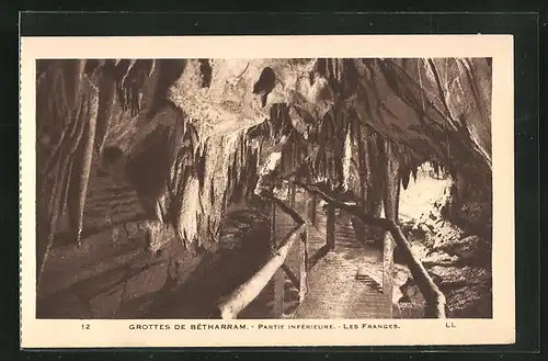 AK Bétharram, Les Grottes, Les Franges, Innenansicht der Höhle