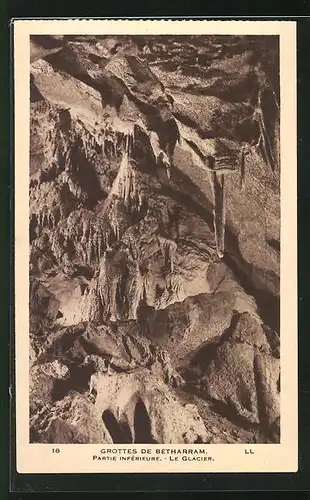 AK Bétharram, Les Grottes, Le Glacier, Tropfsteinformationen in der Höhle