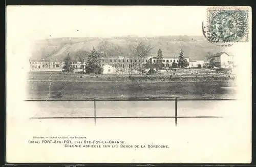 AK Port-Ste-Foy, pres Ste-Foy-la-Grande, Colonie Agricole sur les Bords de la Dordogne