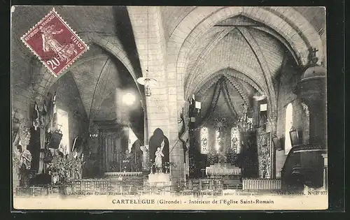 AK Cartelegue, Interieur de l`Eglise Saint-Romain