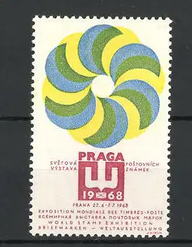 Reklamemarke Prag-Praha, Postovnich Vystava 1968, Messelogo